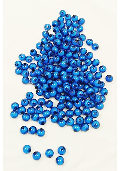 Yuvarlak Boncuk İçten Boncuklu Bileklik Çanta Boncuğu 8 Mm 50 Gr Mavi - Bnc468