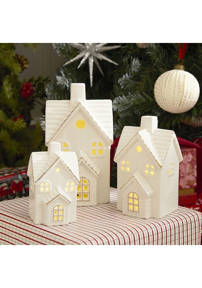 Karaca Home New Year Yılbaşı Ev Şekilli Ledli Dekoratif Obje Beyaz 8,7 X 7,8 X 14 Cm