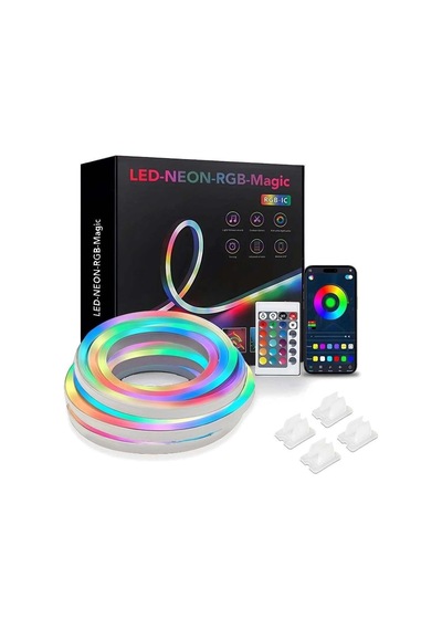 Rgb Neon Led 3 Metre, Sese Duyarlı Çok Renkli Led Işık Şeridi Diğer