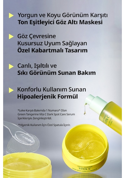 Goodal Yeşil Mandalina Özlü, Aydınlatıcı Göz Altı Maskesi Green Tangerine Vita C Eye Gel Patch