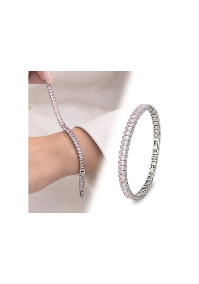 Moncuk Design 5mm Pembe Zirkon Taşlı Ayarlanabilir Su Yolu Kadın Bileklik 3351kbv4d1 Sarı