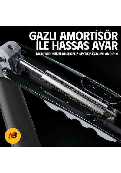 North Bayou Nb-f160 Çift Kollu Amortisörlü Monitör Standı 17"-27" / 2-9 Kg - 360 Hareketli Profesyonel Masa Askı Aparatı