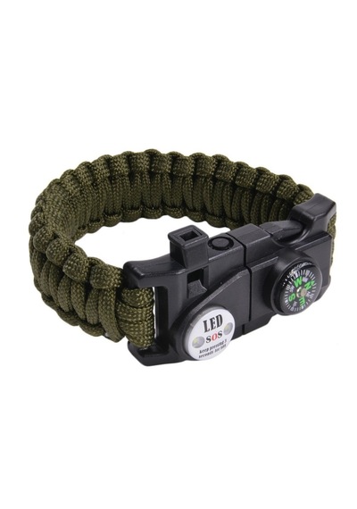 Gaddar Plus Taktikal Yeşil Bileklik Magnezyum Çubuklu Düdüklü Led