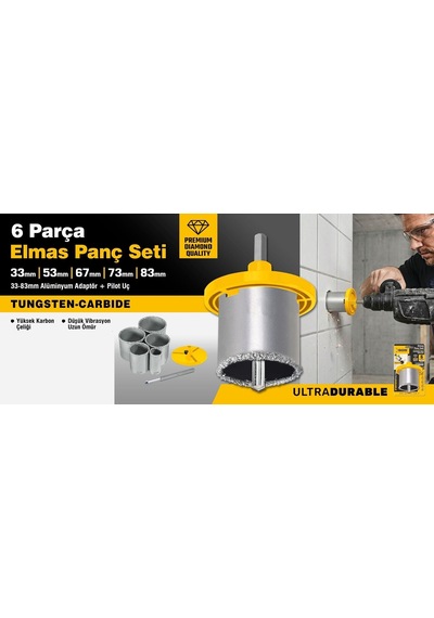 Sgs2175 -elmas Panç Set Tungsten Karbür 6 Parça - Fayans - Beton - Tuğla Delici