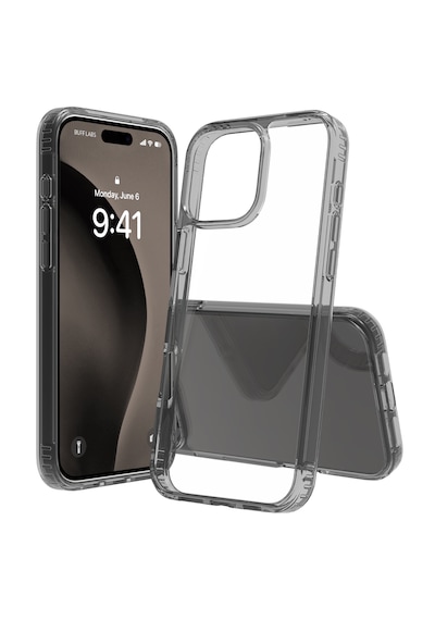 Apple Uyumlu iPhone Buff 16 Pro Max Air Hybrid Şeffaf Kılıf Smoke Black