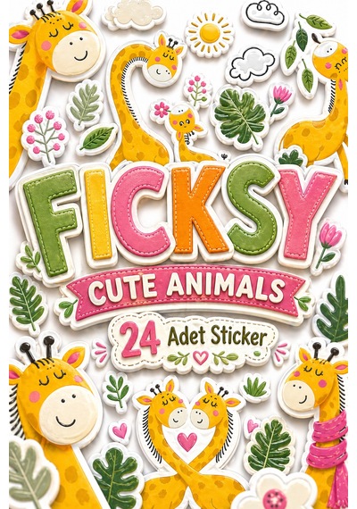 Sevimli Zürafa Sticker Seti - 24 Adet Etiket Çıkartma Diğer