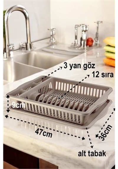 Bulaşık Durulama Sepeti Tabaklık Bulaşık Kurutmalık Kahve Alessi 715438 Çok Renkli