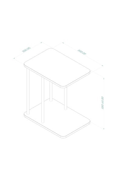 Arpelia Elegant Sehpa 35x50x55 Cm Atlantik Çam - Antrasit