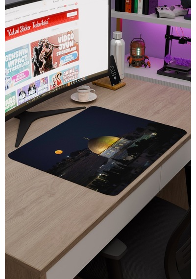 Filistin Kudüs Mescidi Aksa V1 48x40 Xl Gaming Kauçuk Kaymaz Taban Mouse Pad Fare Altlığı