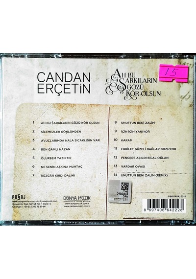 Plak Değildir Cd Dir Cd Candan Erçetin Ah Bu Şarkıların Gözü Kö
