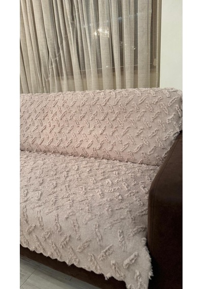Bohem Tarz Lüks Kaymaz Koltuk Örtüsü 175x220 Şönil Bohem Koltuk Örtüsü Bej