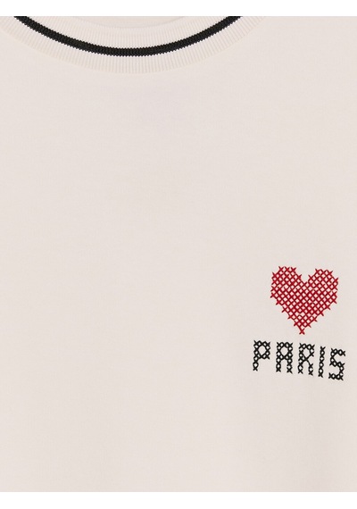 Lcw Vision Ekru Paris Baskılı Oversize Kadın Tişört