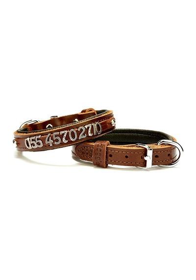 Doggie Konfor Deri İsimlikli Boyun Tasması 1,5x20-25cm Kahverengi