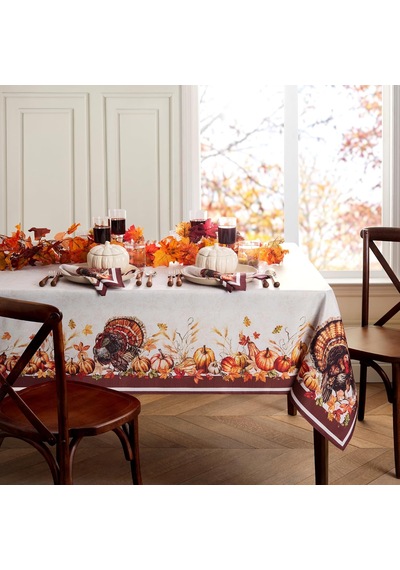 Lexroo Home Fashions Autumn Heritage Türkiye Mühendislik Masa Örtüsü, 132 Cm X 177 Cm Dikdörtgen Çok Renkli