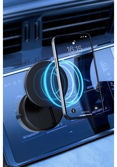 Torima X10Q Gümüş Manyetik Adsorpsiyon Vakumlu Kompakt Telefonu Tutucu