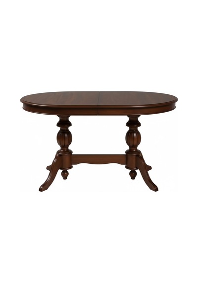 Lindon Çift Baba Ayaklı Açılır Masif Ahşap Oval Yemek Masası 100x170 Ceviz Lindon Çift Baba Ayaklı Açılır Masif Ahşap Oval Yemek Masası 100x170 Ceviz