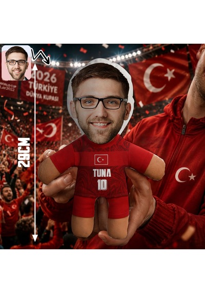 Bk Gift Kişiye Özel Türkiye Taraftar Temalı 2026 Dünya Kupası Tasarımlı Bebek Yastık -1, Tek Yürek Milli Takım Ruhu Çok Renkli