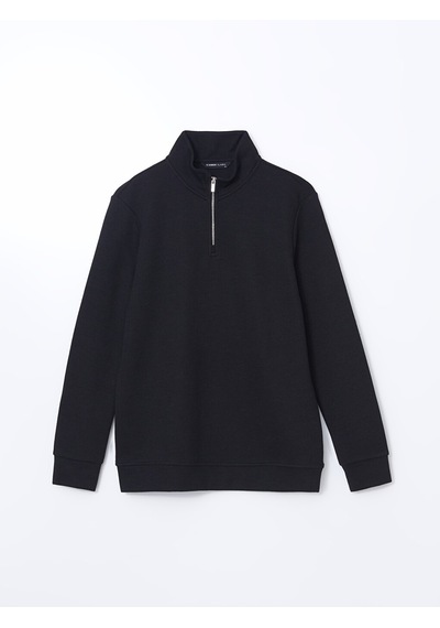 Lcwaıkıkı Classic Siyah Dik Yaka Erkek Sweatshirt