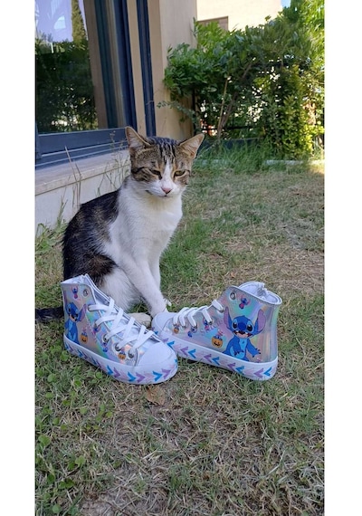 Scarpe Magiche Stitch Dijital Baskılı Kız Çocuk Ayakkabısı 31-35 Numara Arası Işıksızdır Gümüş Scarpe Magiche Stitch Dijital Baskılı Kız Çocuk Ayakkabısı 31-35 Numara Arası Işıksızdır Gümüş
