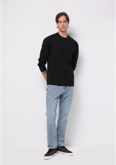 Colin's Colins Comfort Fit Yuvarlak Yaka Düz Erkek Siyah Uzun Kol Tişört Cl1076435 Q1.v1 Blk Siyah