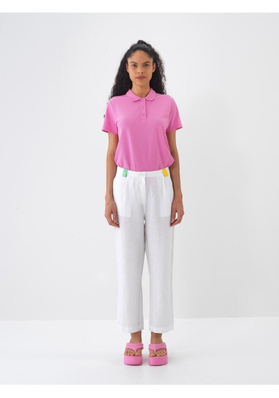 Xint Pembe Pamuk Dokulu Regular Fit Tişört 602334