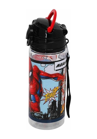 Spiderman Lisanslı Pipetli Plastik Matara 500 Ml Siyah Otto-42526