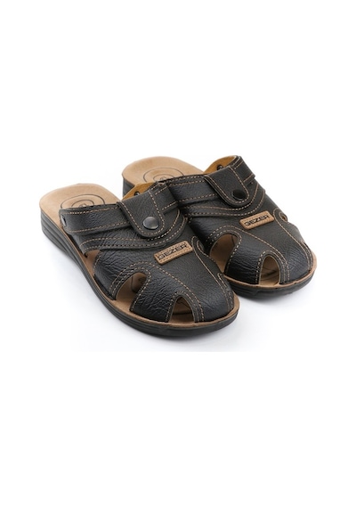 Gezer Yazlık Erkek Çıtçıtlı Ayarlanabilir Terlik-Sandalet (554653081) Siyah