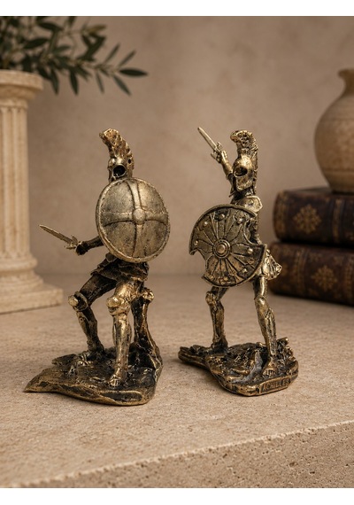Antik Yunan Savaşçıları Heykeli Achilles Ve Hector Dekoratif Mitoloji Biblosu