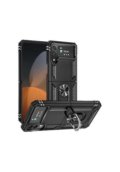 Galaxy Z Flip 4 Kilif Zore Vega Yüzüklü Standli Zirh Kilif 556701317