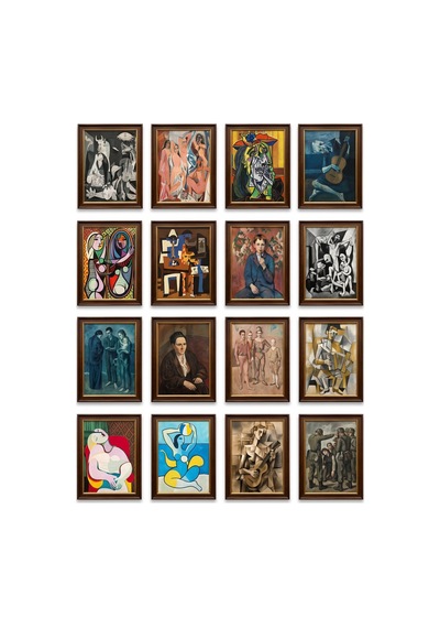 Pablo Picasso Tabloları 16'lı Sticker Seti Laptop Defter Planlayıcı Etiketi Çok Renkli