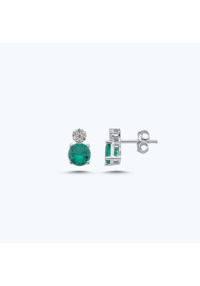 Altınbaş Yeşil Taşlı Altın Üçlü Yuvarlak Set Autk0034-b-24627-y-set