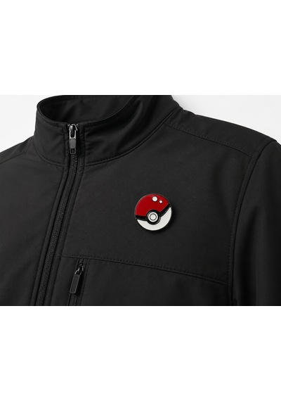 Poké Topu Tasarımlı Kırmızı Beyaz Koleksiyon Rozeti Anime Severlere Hediye Gri