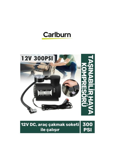 10 Litre Hava Hacimli Araç Çakmak Soketi İle Çalışan Lastik 12v 300 Psı Taşınabilir Hava Kompresörü