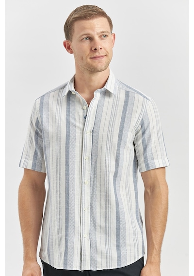 İmza Koyu Lacivert Kısa Kollu Çizgili Armürlü Pamuklu Casual Slim Fit Dar Kesim Gömlek 1004240243 Koyu Lacivert İmza Koyu Lacivert Kısa Kollu Çizgili Armürlü Pamuklu Casual Slim Fit Dar Kesim Gömlek 1004240243 Koyu Lacivert