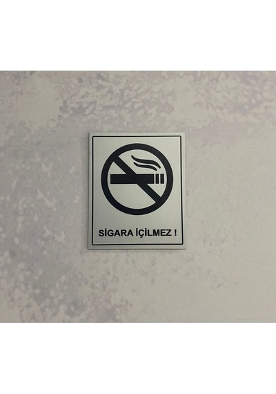 Sigara Içilmez Levhası 10x12 Cm Metal Arkası Bantlı Kolay Montaj