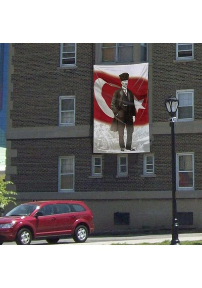 Ay Yıldızlı Mustafa Kemal Atatürk Poster Cephe Bayrak -300x450cm -3x4,5 Metre 1