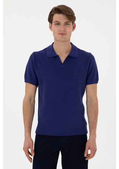 U.S. Polo Assn. Erkek Slim Fit Polo Yaka Açık Lacivert Tişört 50299409-VR059