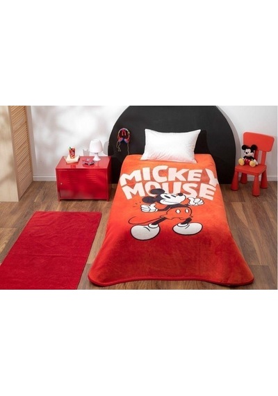 Taç Kristal Taç Lisanslı Mıckey Mouse Classıc Red Bat Battaniye