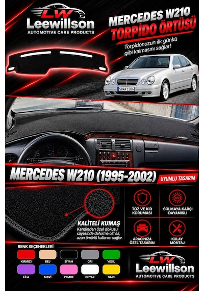 Mercedes Benz W210 1995-2002 Ön Torpido Koruma Koruyucu Kilifi Halisi Örtüsü Aksesuarları Yedek