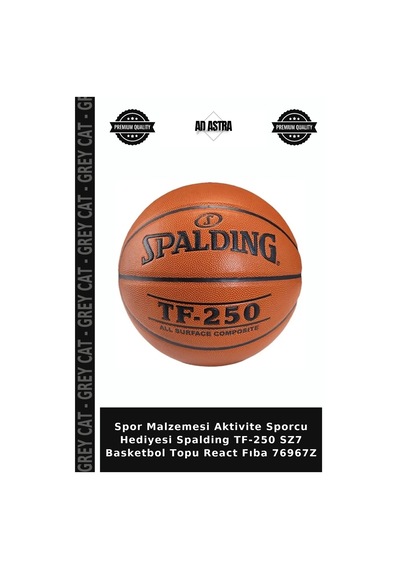 Spor Malzemesi Aktivite Sporcu Hediyesi Spalding Tf-250 Sz7 Basketbol Topu React Fıba 76967z