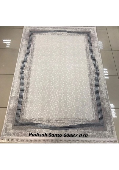 Padişah Halı Santo Serisi 60887-030 Salon Oturma Odası Halısı Gri - Krem - Lacivert