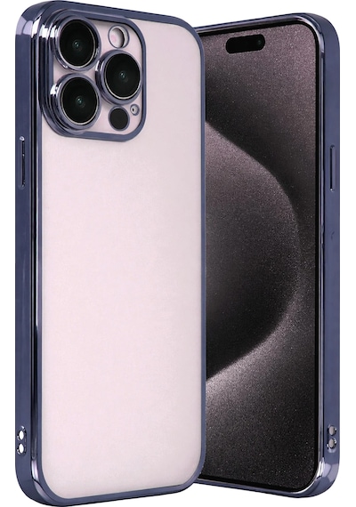 Newface Apple Uyumlu iPhone 15 Pro Max Razer Lensli Silikon Semeglbl - 38 - Lacivert