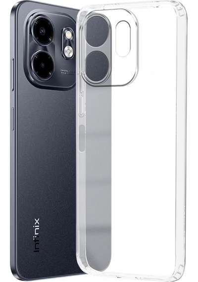 Infinix Smart 9 İle Uyumlu Kılıf Şeffaf Kamera Korumalı Esnek Silikon Telefon Kılıfı Kapak Şeffaf