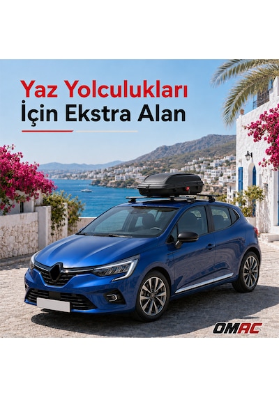 Omac Araç Üstü Port Bagaj 270 lt Kilitli Tavan Bagajı Karbon Fiber Dokulu Tabut Bagaj