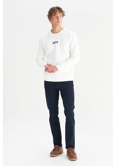 Wrangler Pamuklu Regular Fit Normal Kesim Bisiklet Yaka Logo Detaylı Sweatshirt Beyaz