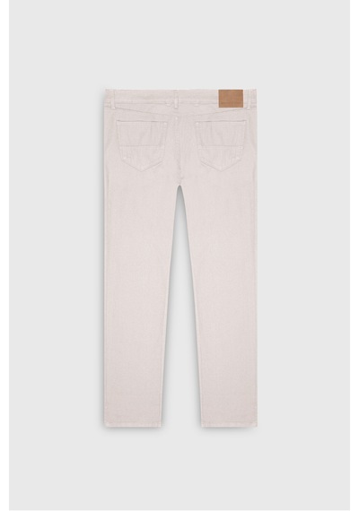 AC&Co / Altınyıldız Classics Erkek Acık Bej Comfort Fit Rahat Kesim Pamuklu Armürlü 5 Cep Greensboro Pantolon - Acık Bej