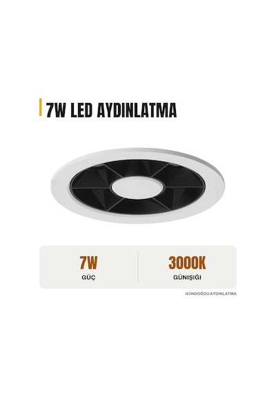 Jupıter 3000k Gün Işığı 7w Beyaz/siyah Led Spot - Ls500-bs