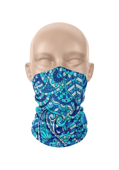 Dair Turkuaz Desenli Motosiklet Bandana Boyunluk Outdoor Balaklava