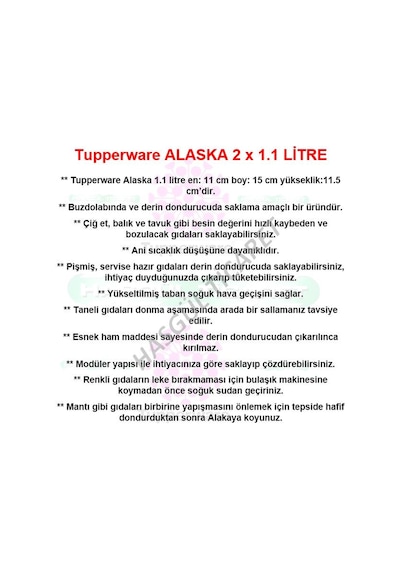 Tupperware Alaska Set 2 X 11 Litre Buzluk Dondurucu Saklama Kabı N1140707 Pembe