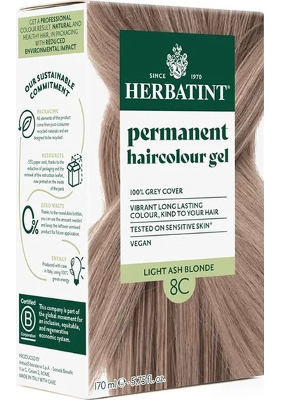 Herbatint Light Ash Blonde 8c Açık Küllü Sarı Saç Boyası 170 Ml